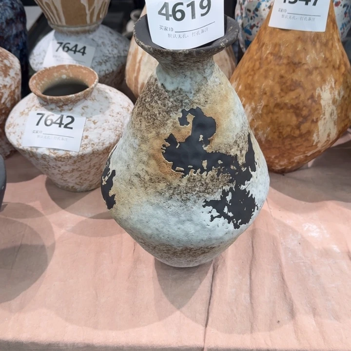 瓷片景德镇高温花器编码4619高30口4默认无孔