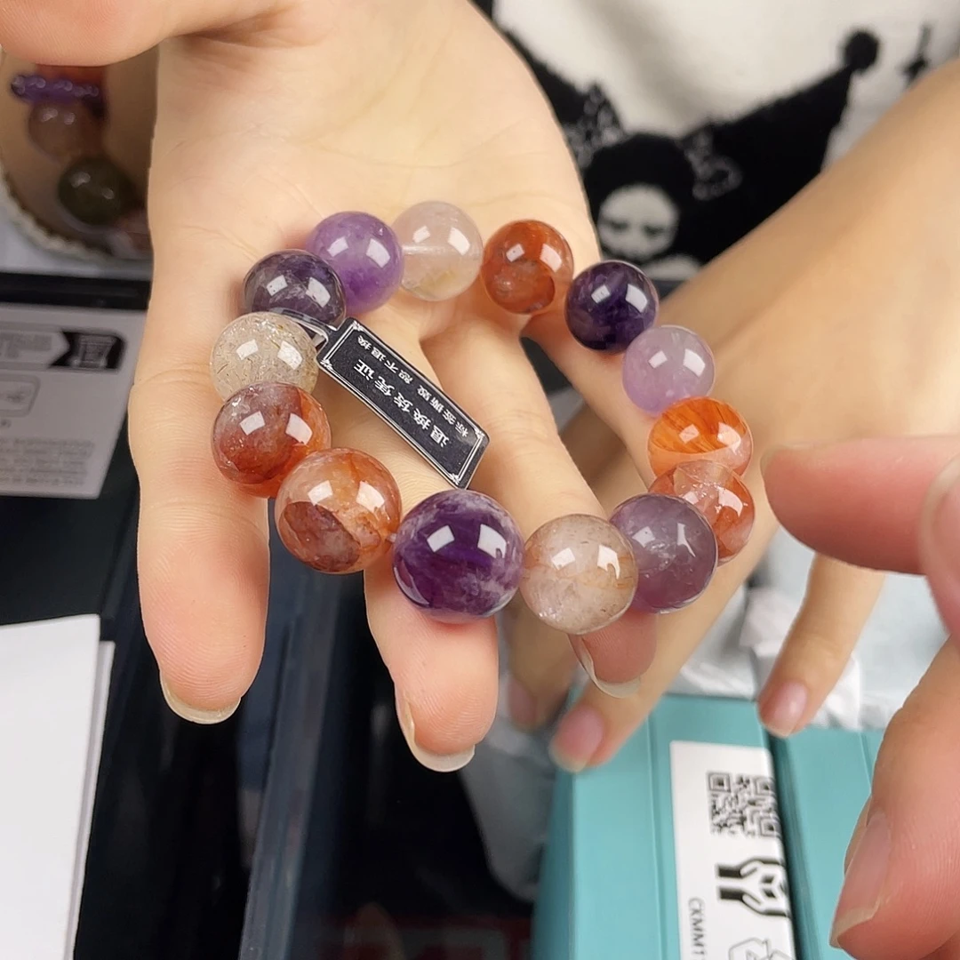 手串水晶银S925镀金镶嵌