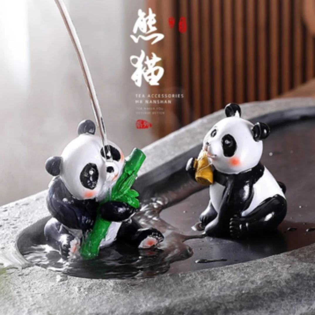 变色熊猫茶宠可爱茶具摆件茶桌茶宝茶盘茶玩高端茶台装饰精品可养