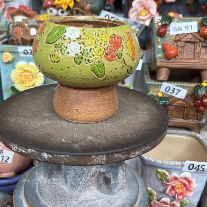 紫砂花盆粗陶材质多肉花盆