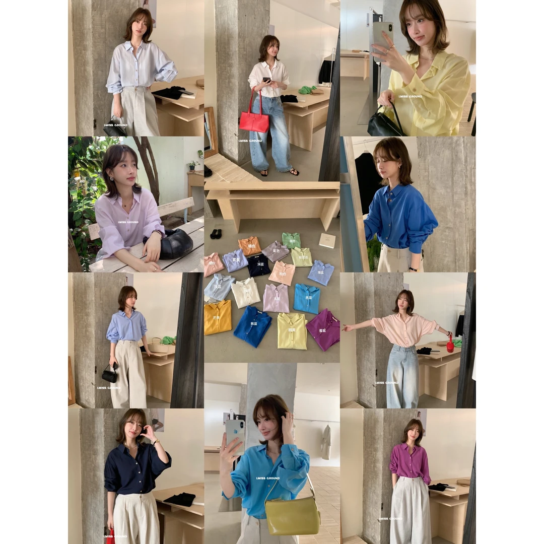 美树【IMISS】韩标！超级大爆款！100%天丝质感百搭衬衫  Z60657#