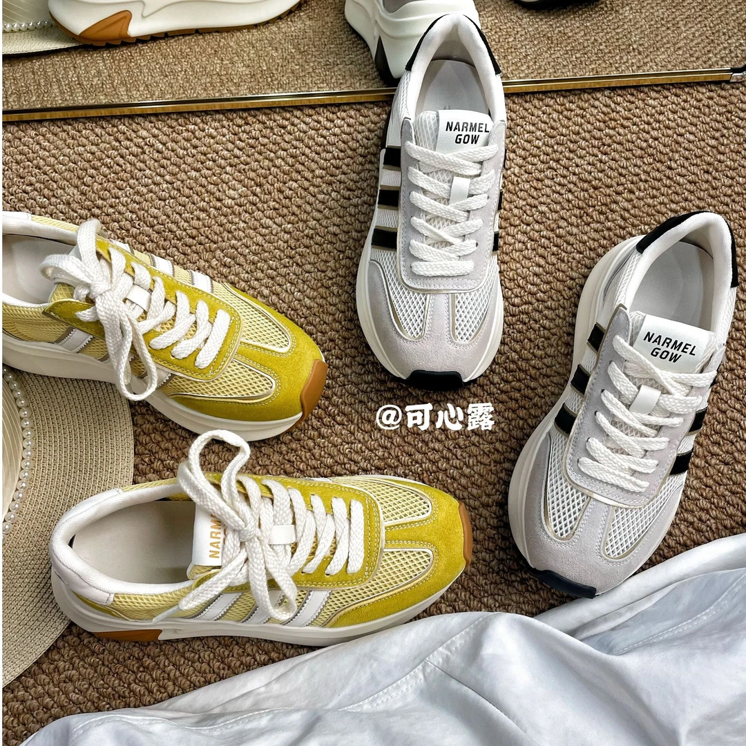 新款鞋阿甘夏季女款透气增高多巴胺夏天穿百搭女运动休闲鞋网面