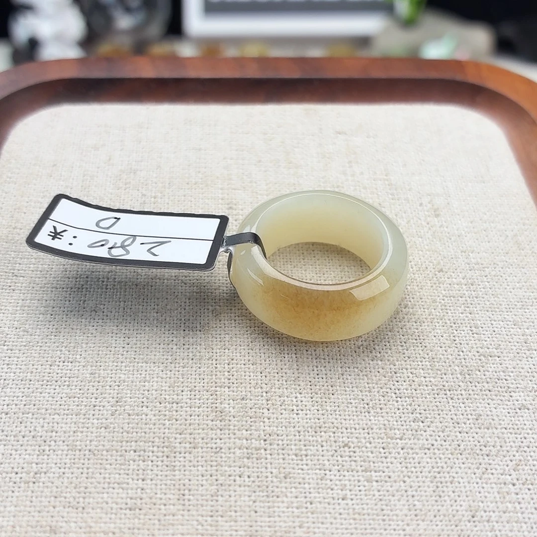 未镶嵌戒圈和田玉F79一口糖圆切16.9不退换