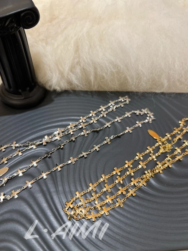 铜合金项链   【L•AiMi】【十字】小众十字项链毛衣链