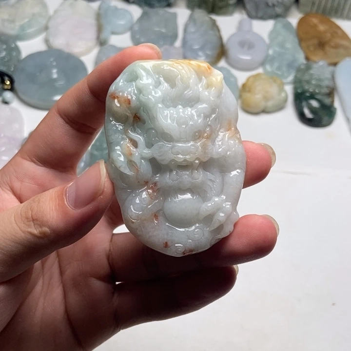 颈饰未镶嵌翡翠龙牌23