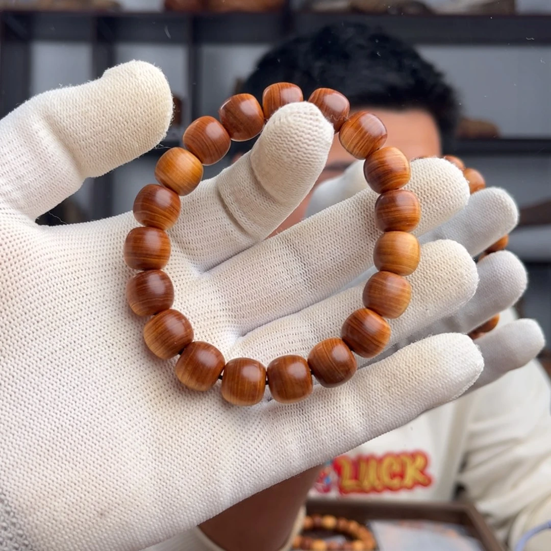 j***h柏木（崖柏）手串/手链11.12老形蚕丝纹红油甜香