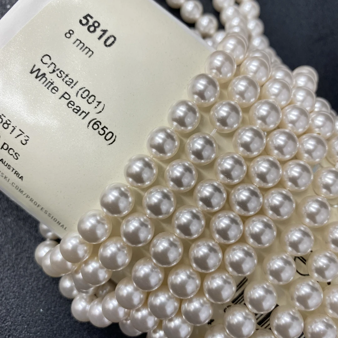 新店开业（进口）奥地利正品施华洛5810直孔水晶仿真亮珍珠华子珠串