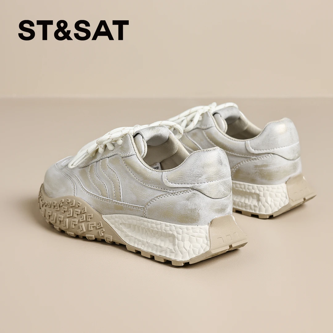 星期六软底阿甘鞋女2025新款秋冬季舒适时尚休闲鞋厚底透气老爹鞋