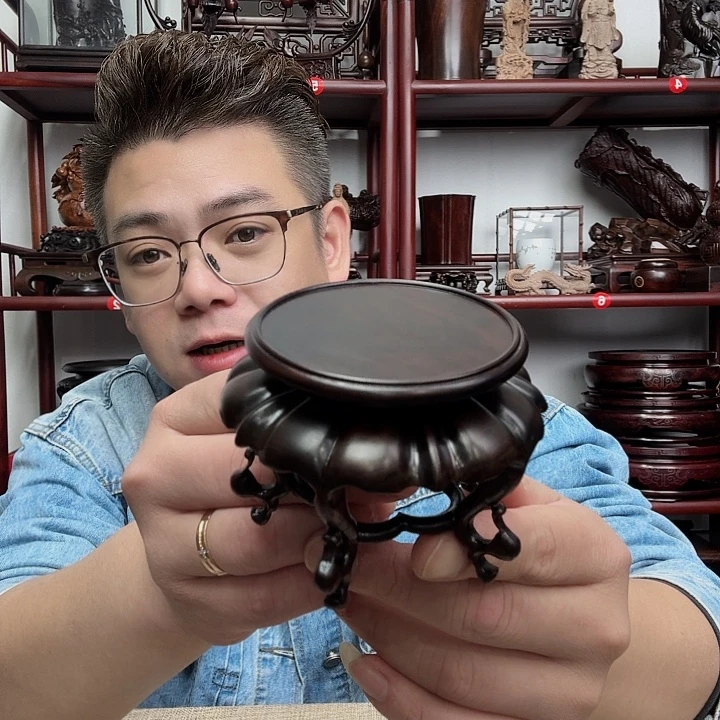 大红酸枝工艺品底座