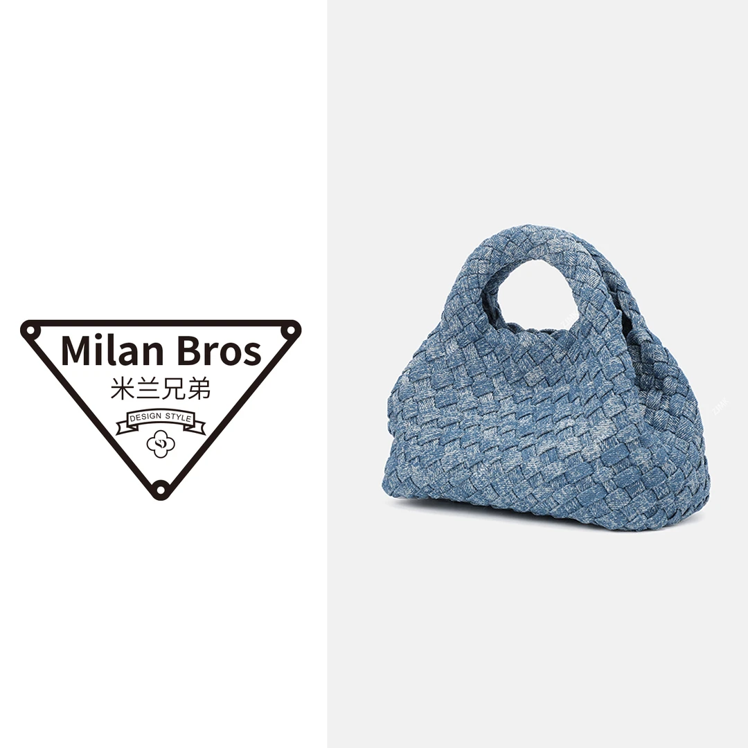 【米兰兄弟】织物手提包深蓝色