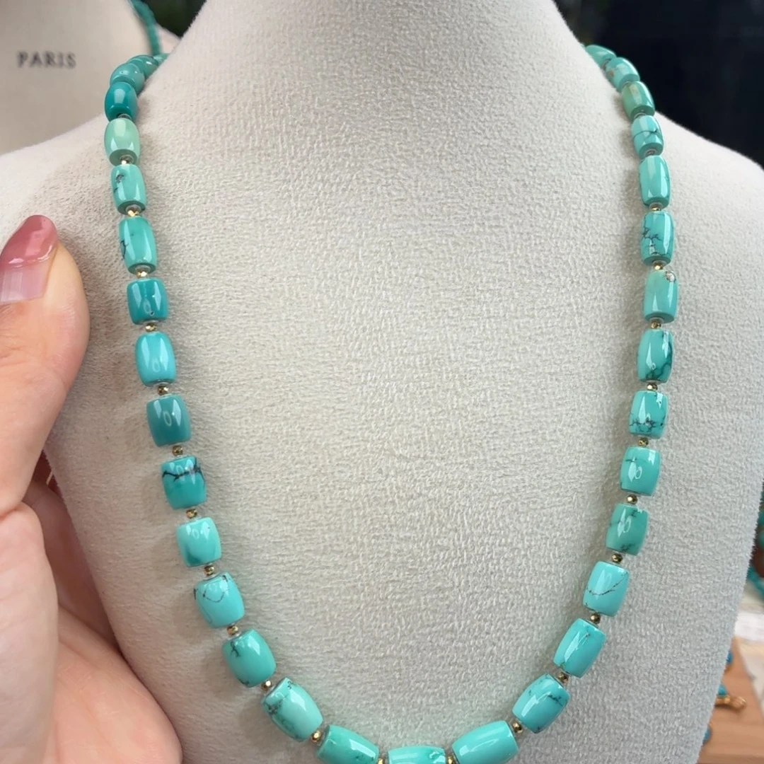 绿松石18K金镶嵌颈饰