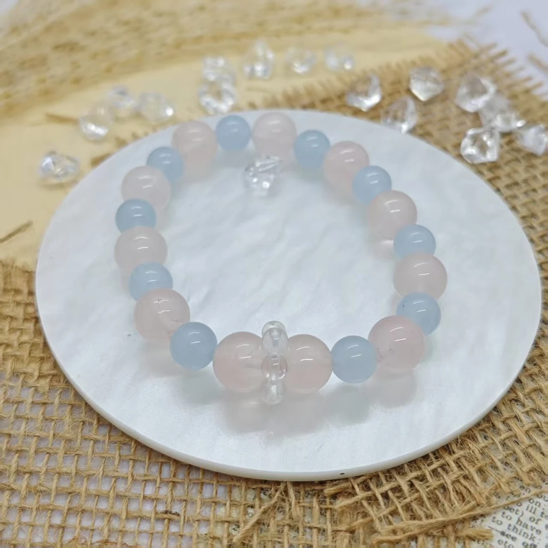 《甜心奶泡》粉水晶渐变手链8-10(多样发其一) AX08