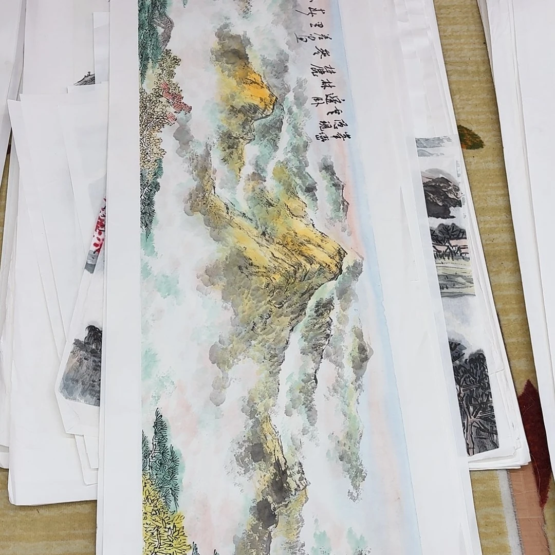 国画四尺对开手绘作品