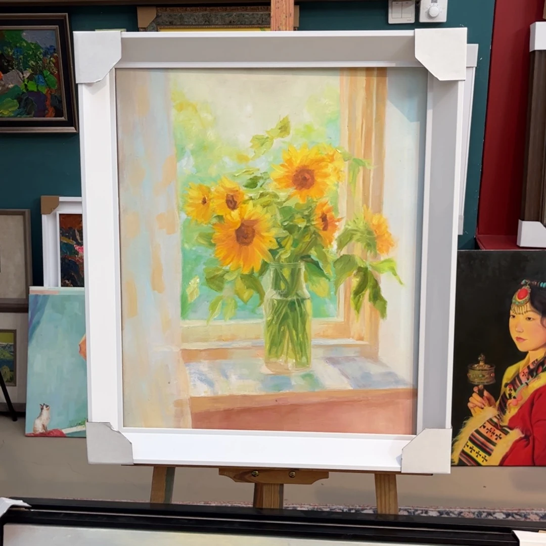 油画向日葵手绘油画