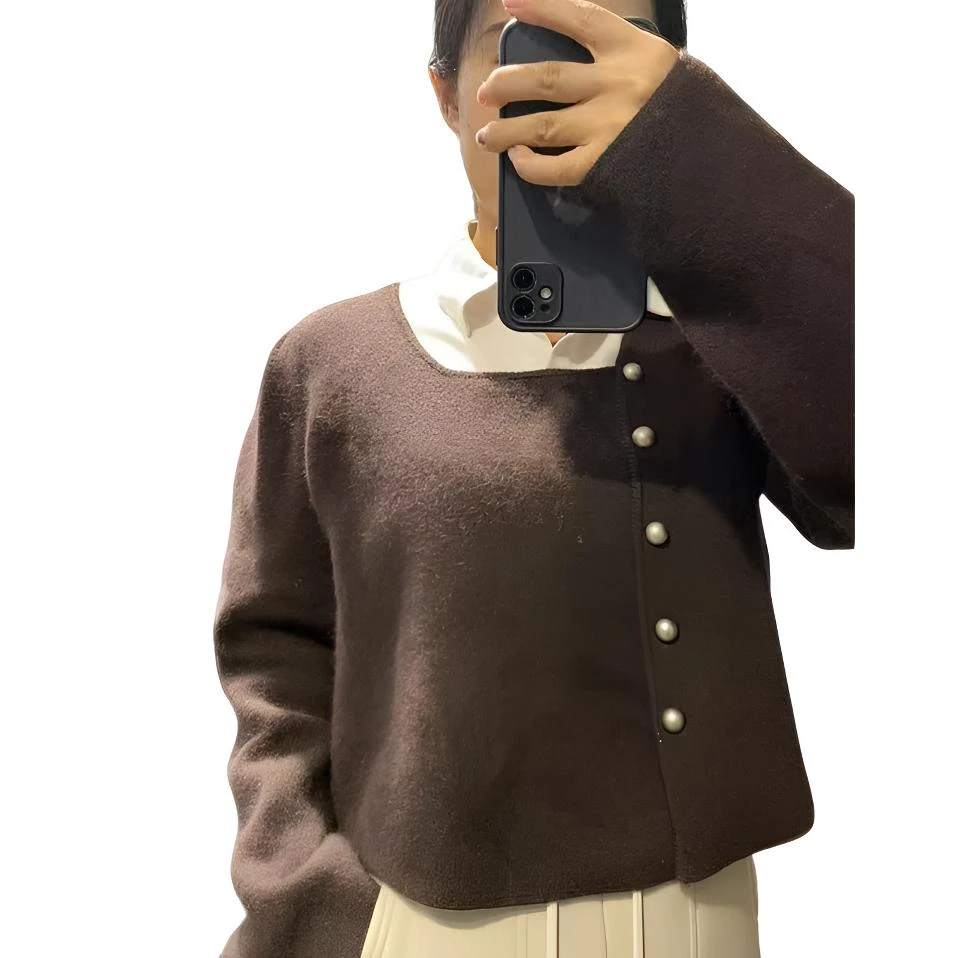 小香风针织小开衫气质优雅短款时尚秋季长袖拼