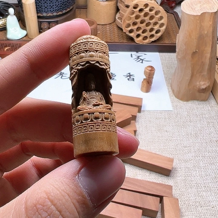 檀香木手串/手链镂空圆柱观姐姐