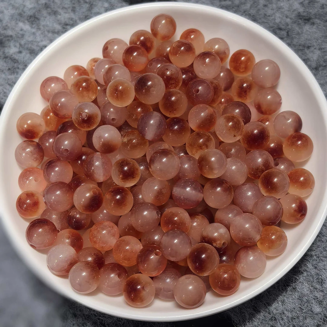 南红冰飘花A247 卡6mm30颗(赠弹力绳)