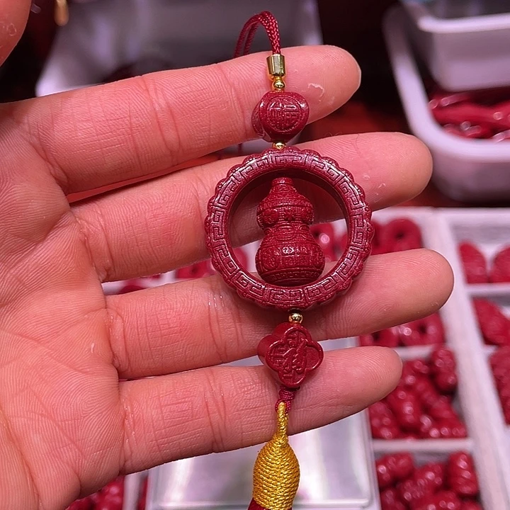 天然辰砂朱砂葫芦吊坠