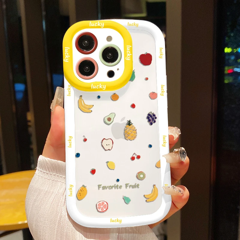 【苹果/华为/荣耀/OPPO/vivo小米】简约水果直边奶油包边手机壳