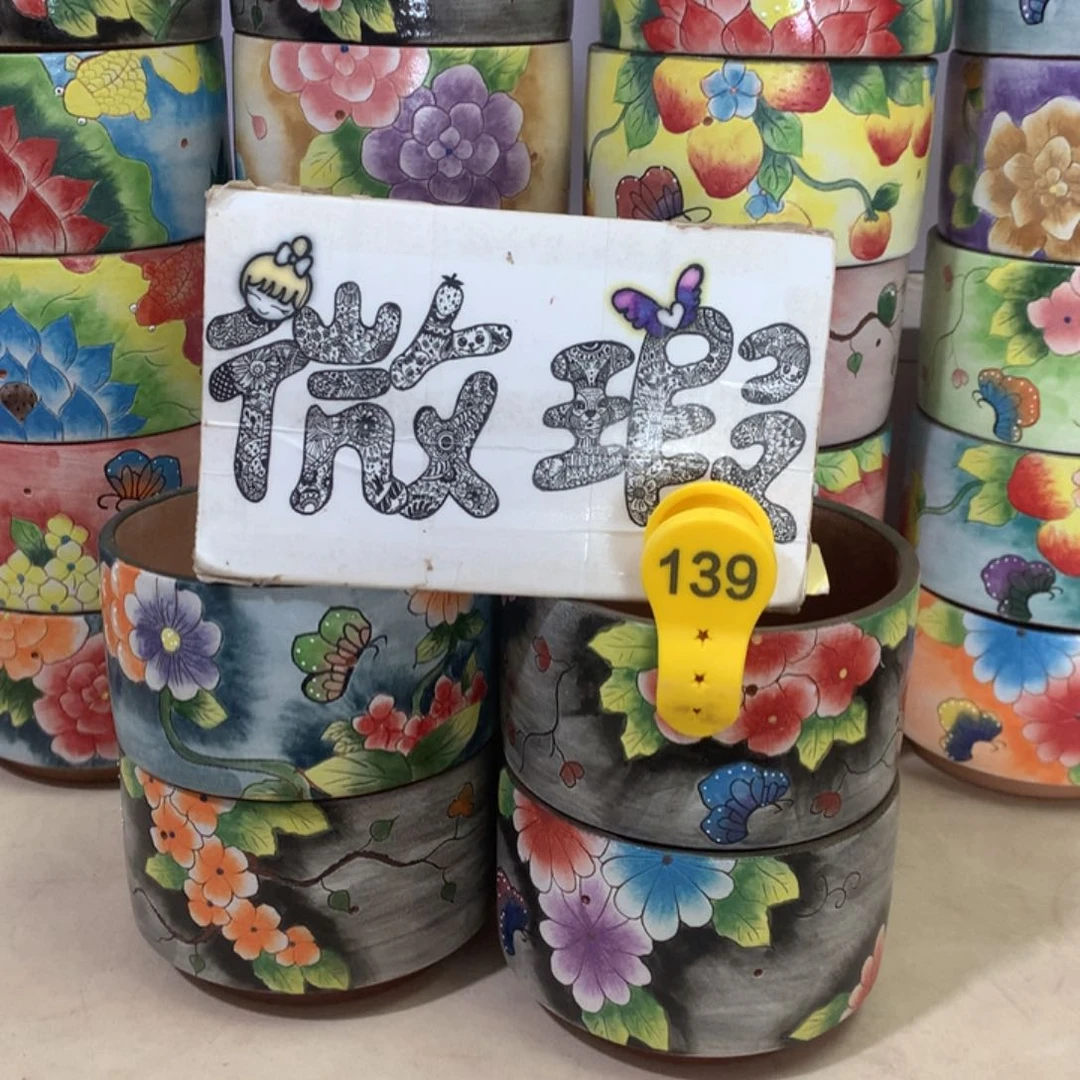 唐*。微瑕福利红陶花盆
