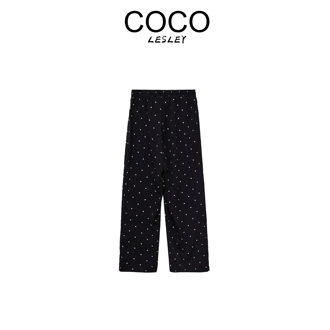 【COCO LESLEY】运补-6-黑色直筒长裤轻薄凉感遛弯休闲裤 8037