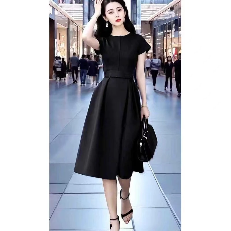 法式高端轻奢黑色赫本风连衣裙时尚显瘦气质外套男款爆款男士外套