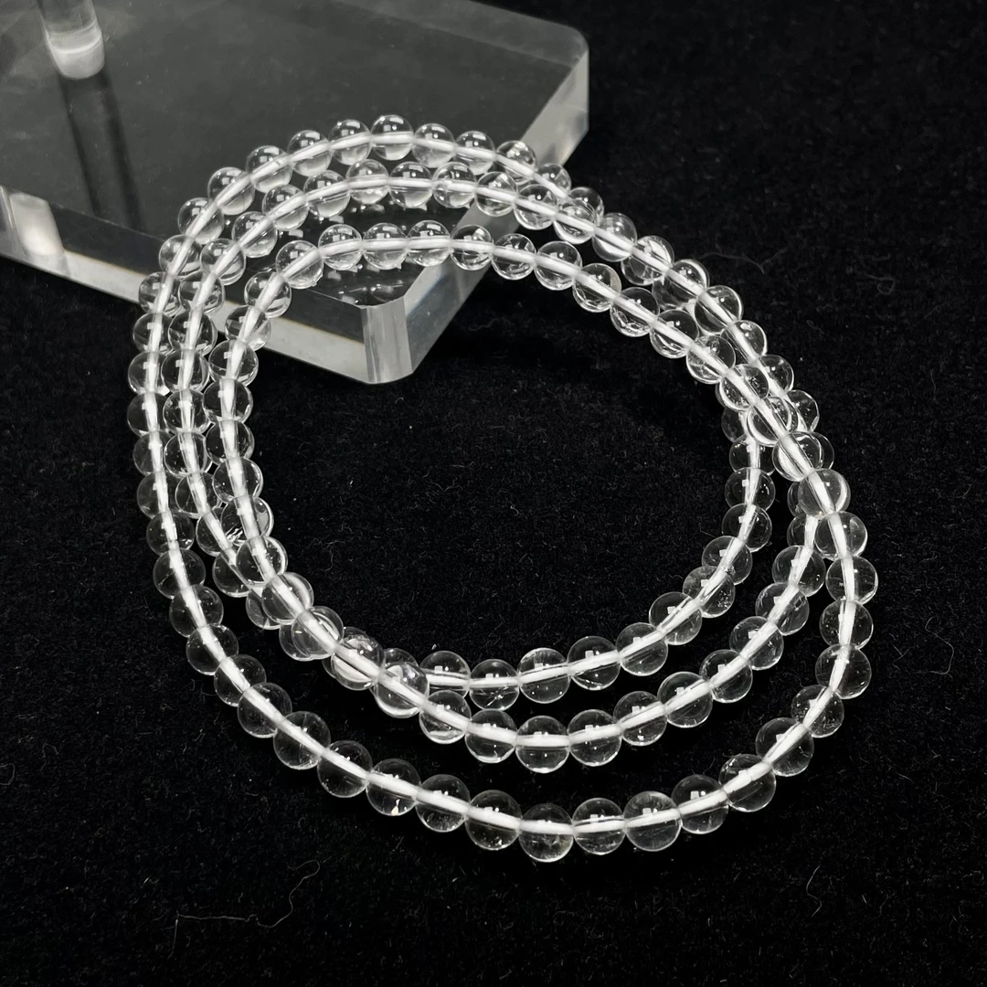 天然净体白水晶多圈4mm+ KT24030254