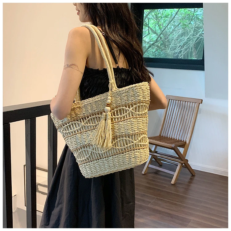 镂空编织包女大容量2025新款度假百搭单肩包质感手提海边沙滩包