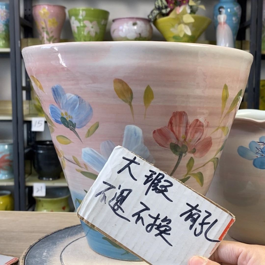 景德镇手工手绘陶瓷花盆