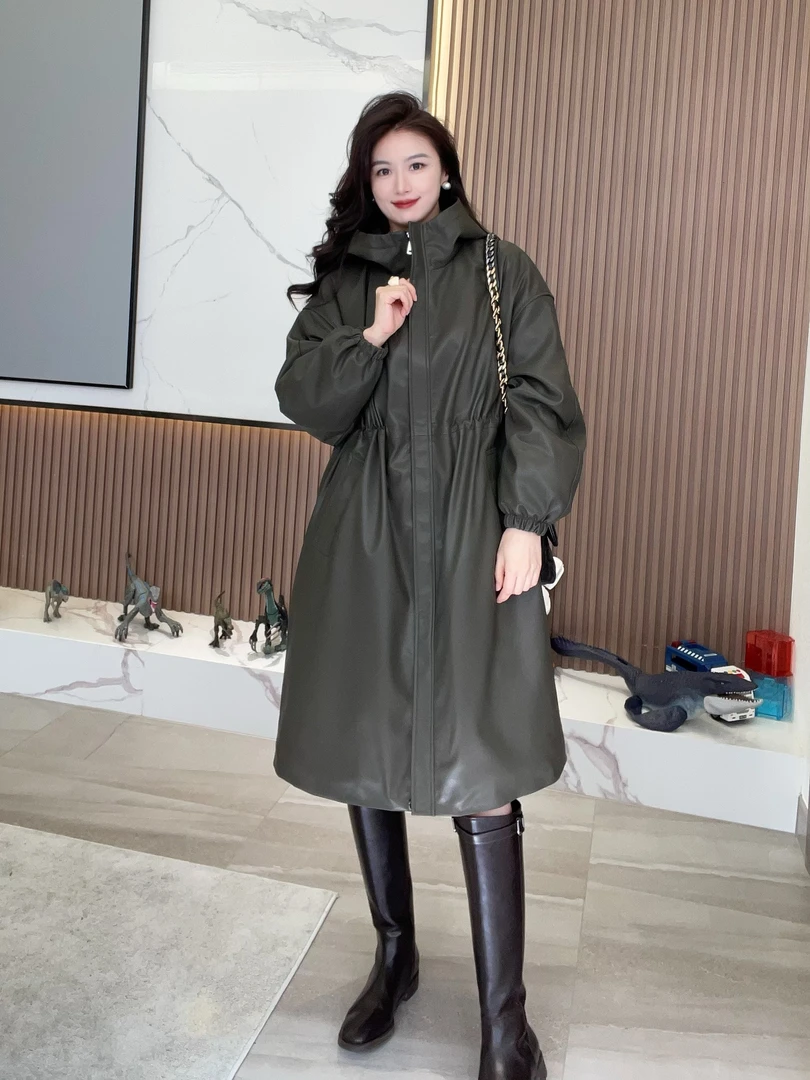 2025-网红宽松气质百搭休闲款白鹅绒风衣纯色皮皮羽绒服女-26033