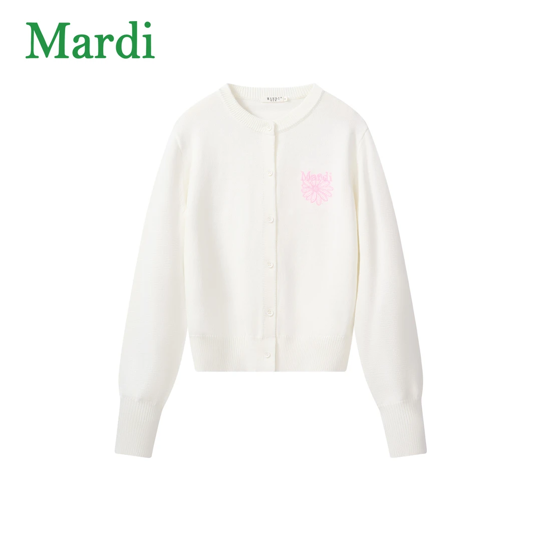 Mardi【多巴胺】秋季新款女士羊毛2025爆款雏菊针织开衫MZZ2532407