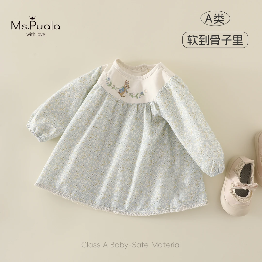【MsPuala绿野精灵】婴幼童装裙子女宝宝春秋连衣裙碎花刺绣连衣裙