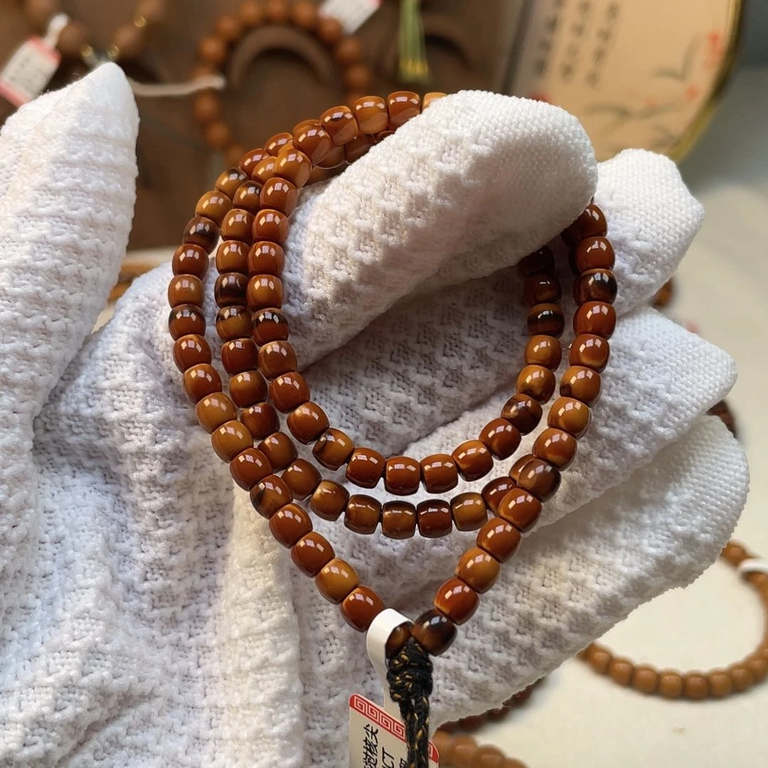 橄榄核手串老挝核尖黑金熔岩0.52脖挂