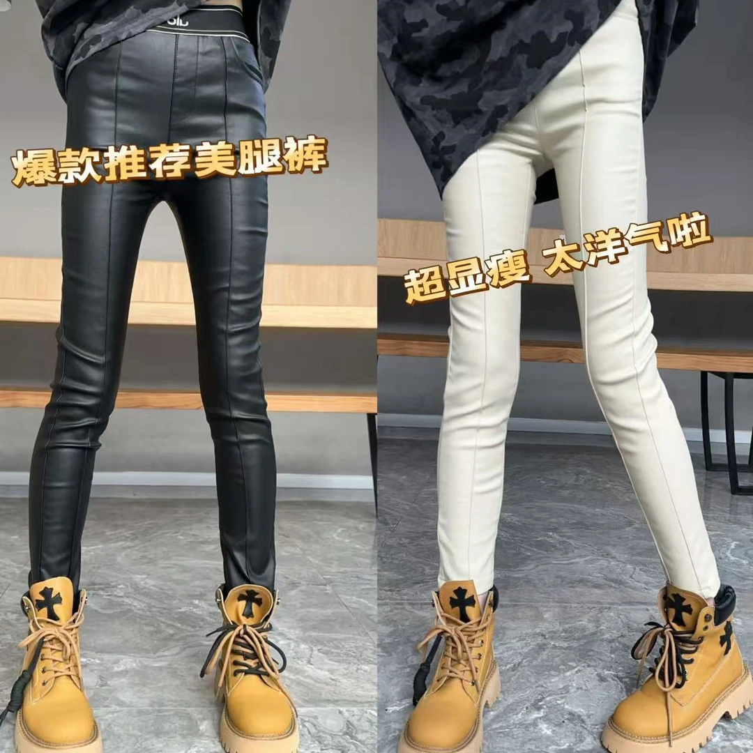 【YJ·原创】2025秋季新款宽松百搭弹力修身抓绒高腰烟管裤女  YK947