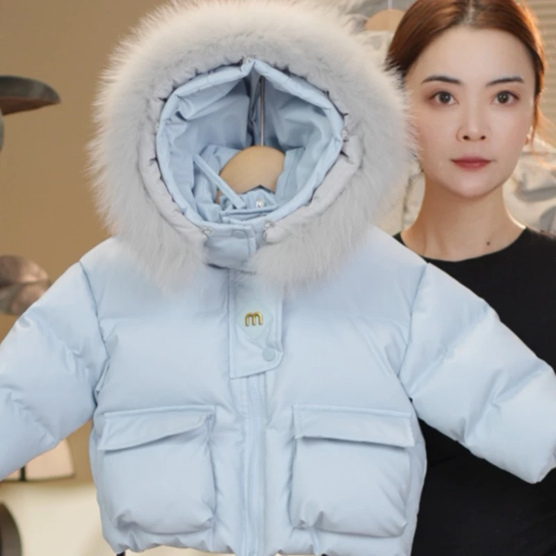 【风行者】2026新款冬季皮面白鸭绒羽绒服男童女童儿童58703