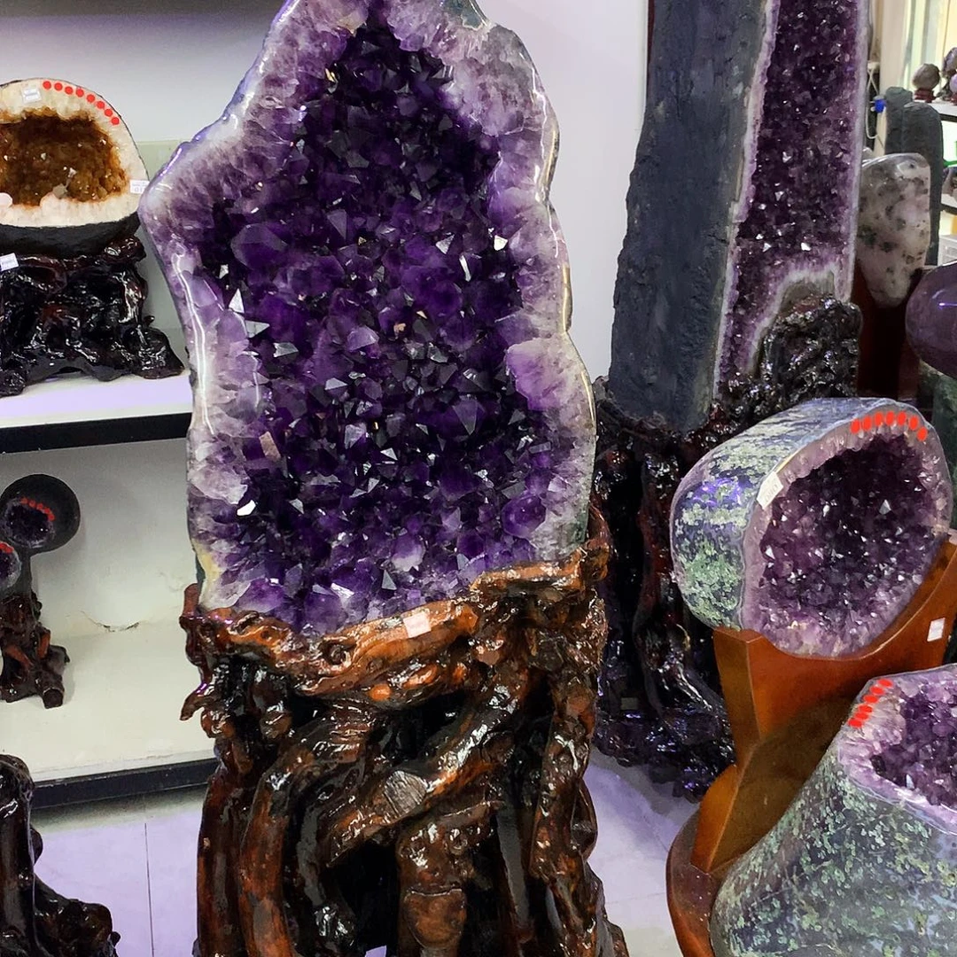 大型摆件（非配饰）未镶嵌水晶朱