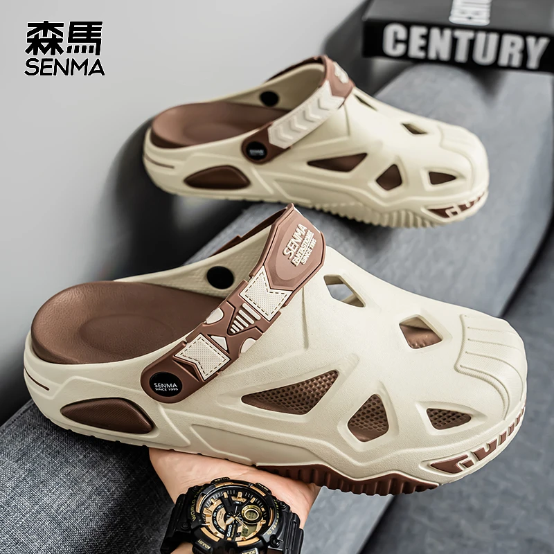 SENMA/森马休闲纯色素面包头夏季防滑洞洞鞋防臭欧若精灵风