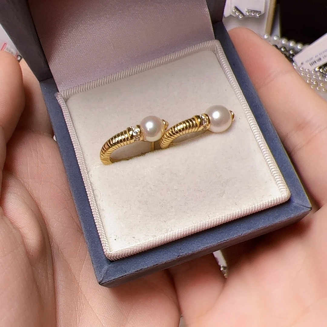 海水珍珠耳饰银S925镶嵌