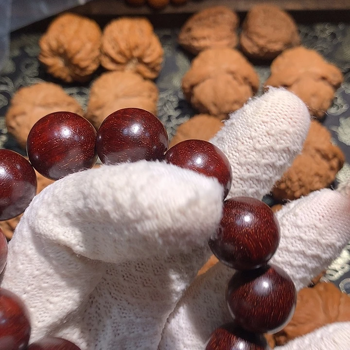 金***鱼文玩手把件 小叶紫檀