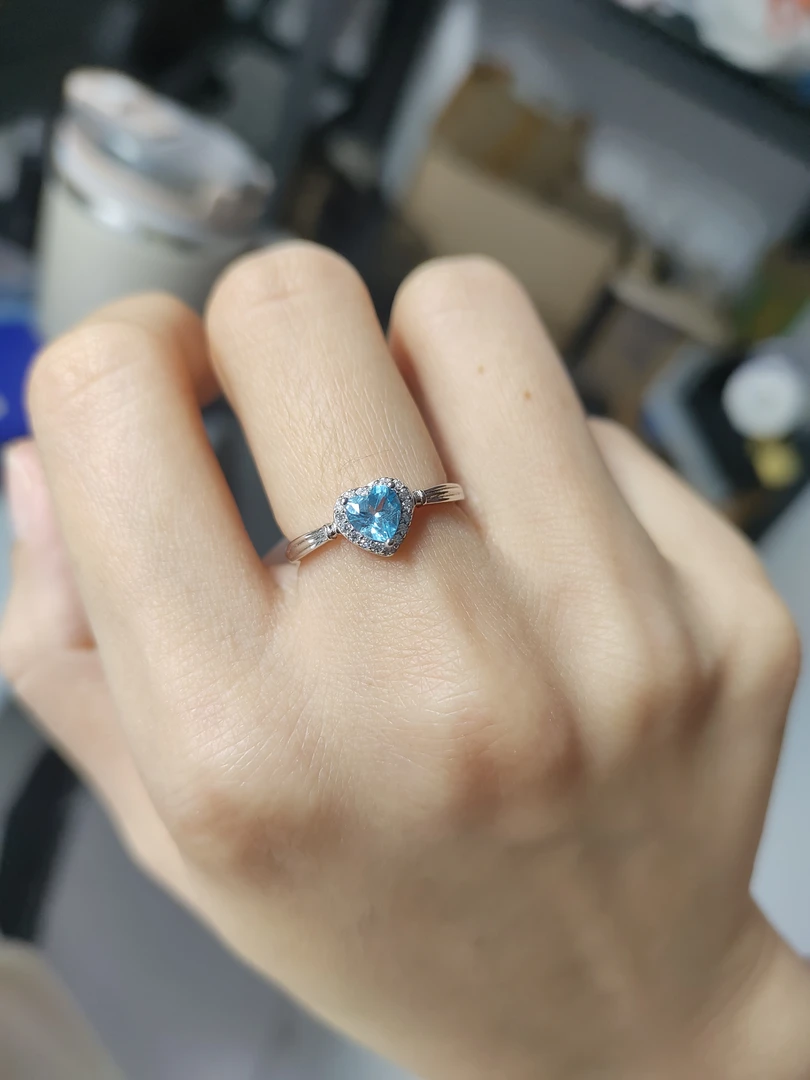 ［如一珠宝］托帕石戒指爱心切开播福利