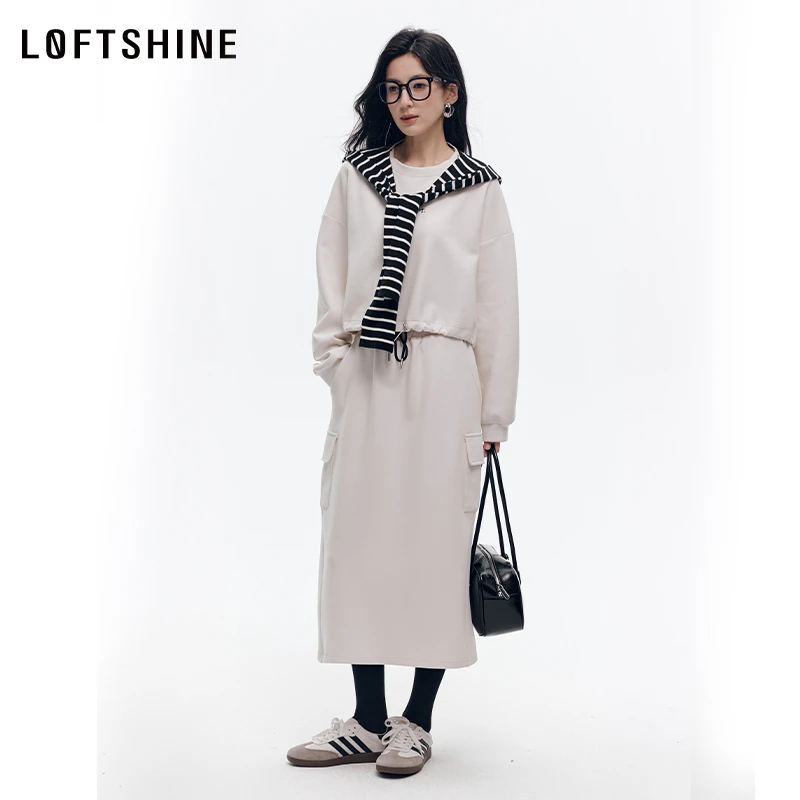 LOFTSHINE珞炫设计感气质单衣半裙套装85117056