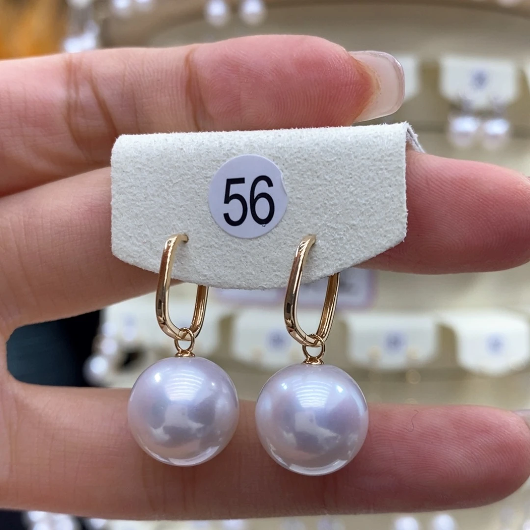 淡水珍珠耳饰18K金镶嵌