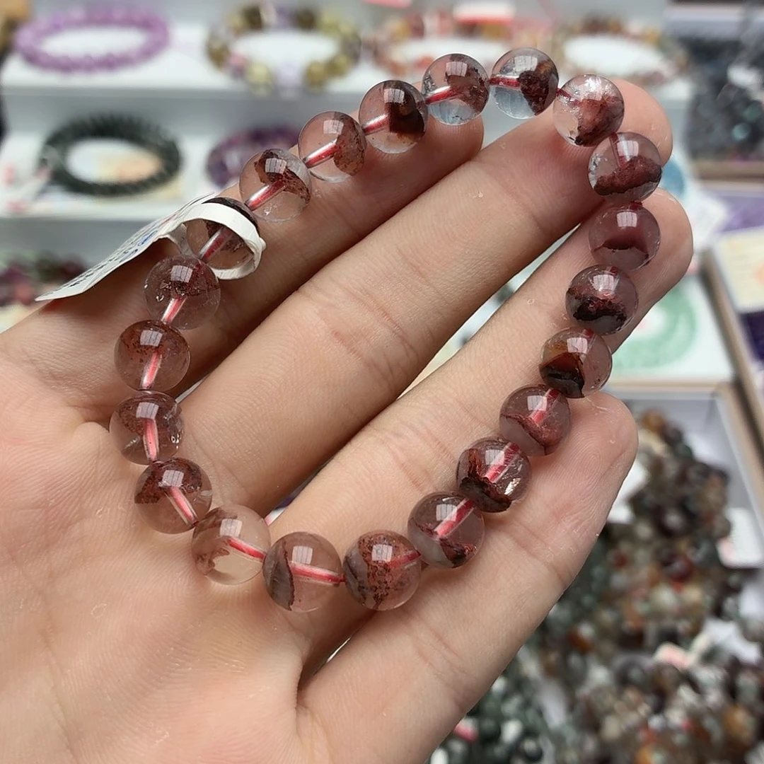 水晶手链未镶嵌V130红幽灵金字塔9m