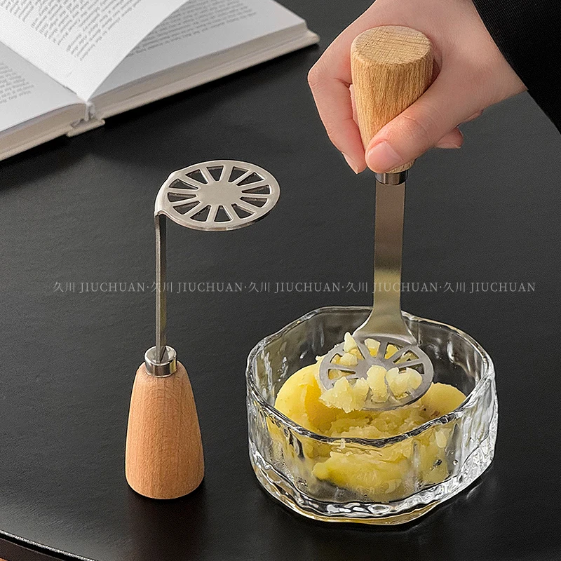 ins风不锈钢木柄压泥器厨房土豆红薯芋头压泥工具辅食料理神器