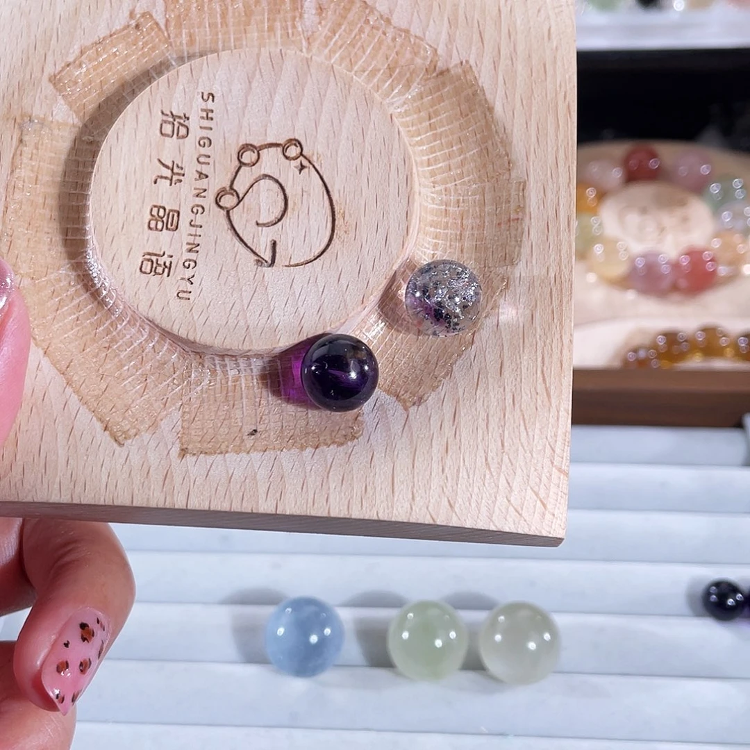 乐***凉水晶手链未镶嵌紫超七单珠11m2颗