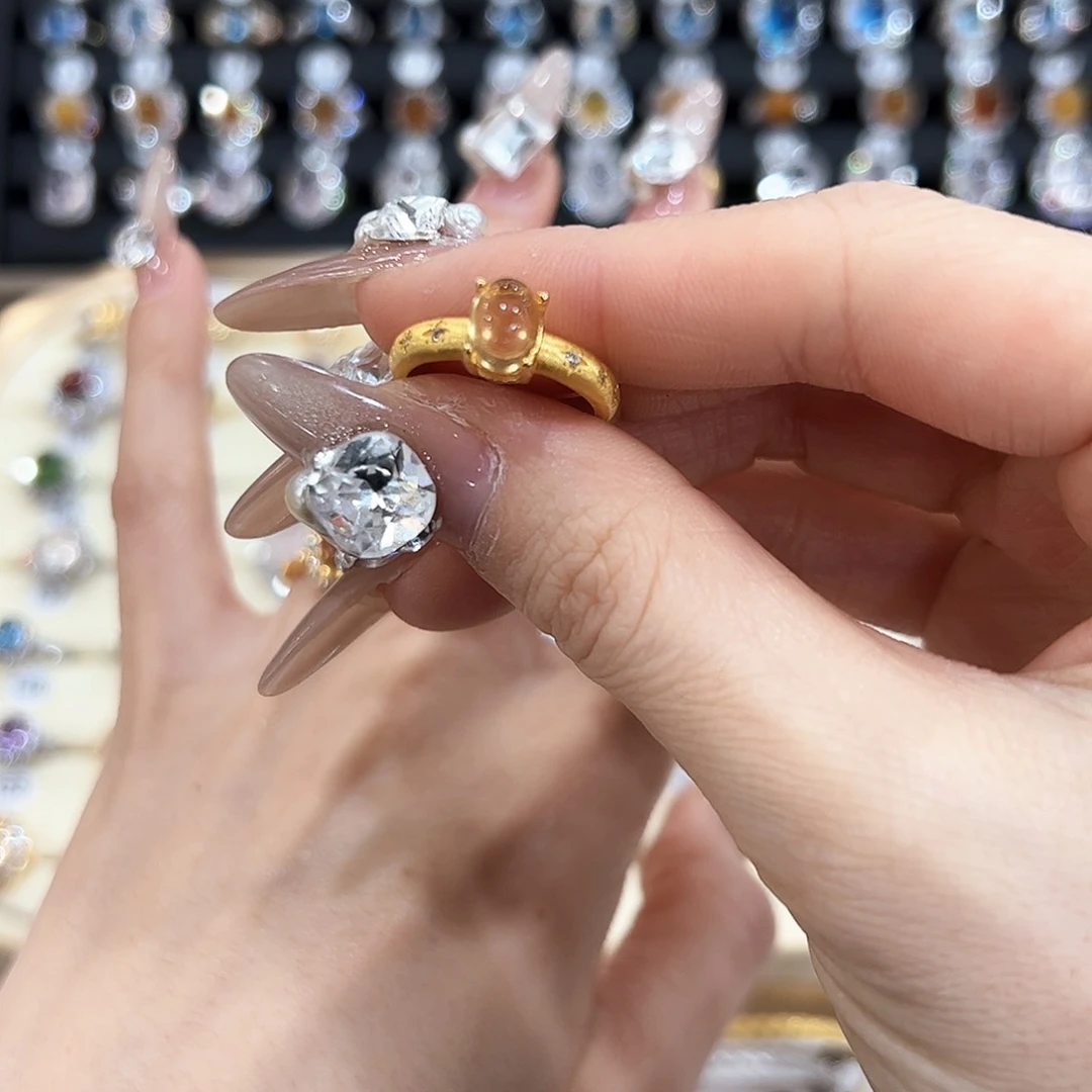 水晶金色拖不保色介意慎拍银托不掉色银S925镶嵌~****爱