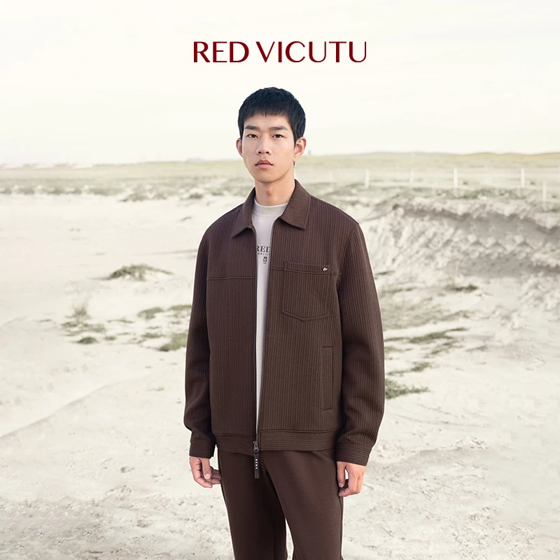 威可多秋季男士舒暖亲肤时尚翻领商务通勤休闲百搭外套简约长袖