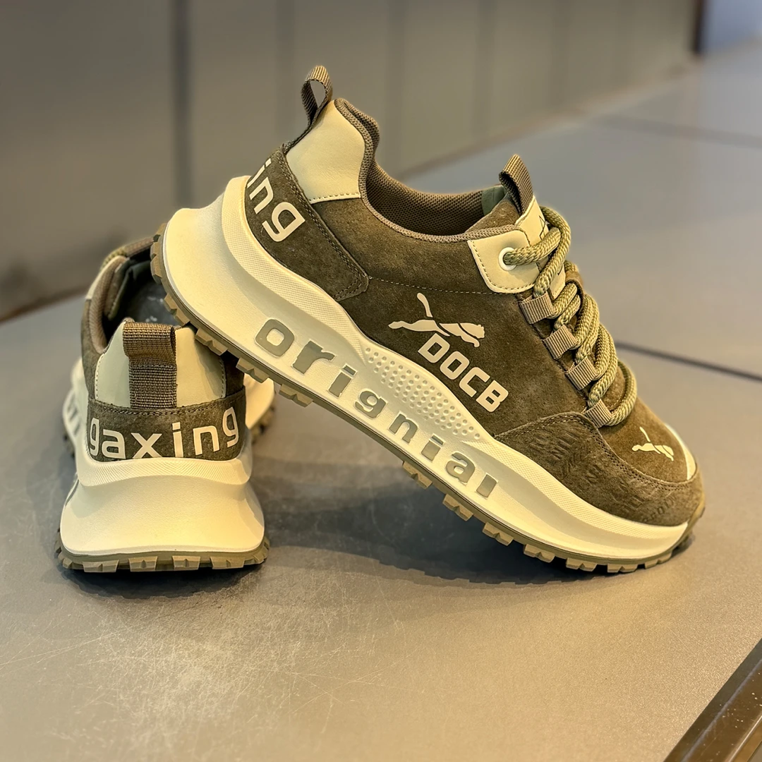 翻毛皮阿甘鞋男2025秋季新款厚底增高舒适轻便百搭阿甘鞋潮流男鞋