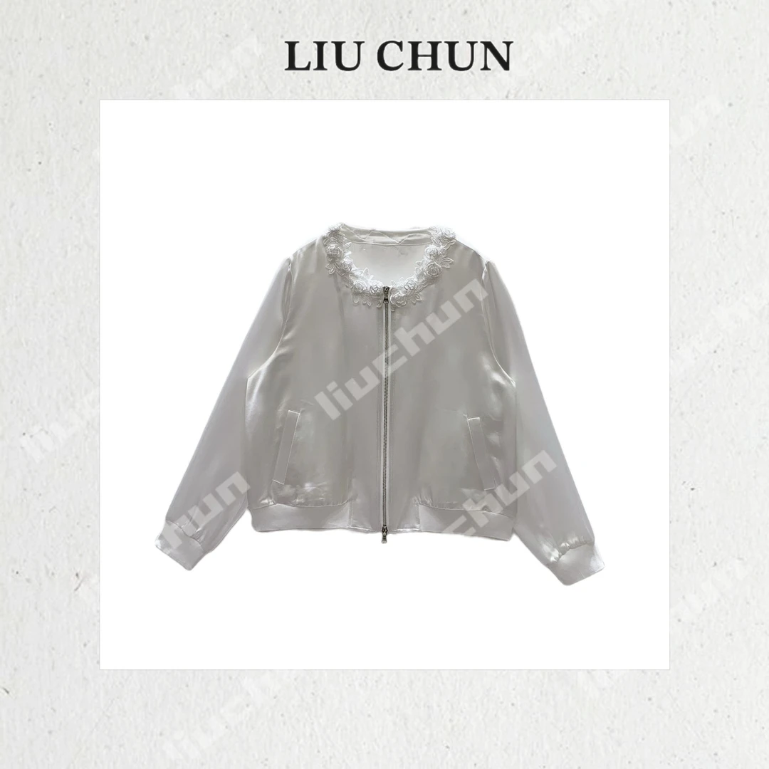 【领口珠花】CHUN家醋酸外套
