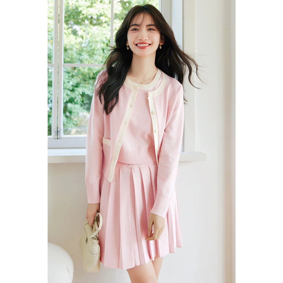 Z朗文斯汀2025夏装新款法式背心针织开衫两件套DTYG4101A07022